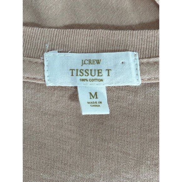 J.Crew Women's Tissue T Long Sleeve V-Neck Top in Peach - Sz M - Picture 3 of 4